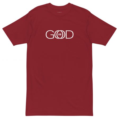 God is Good mens-premium-heavyweight-tee-brick-red-front