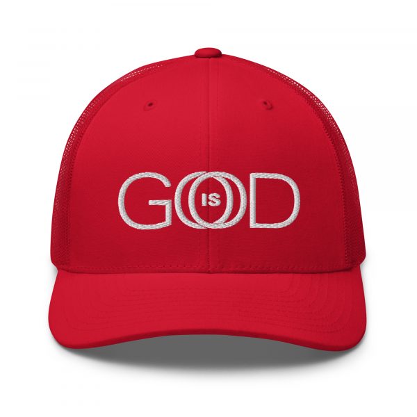 God is Good retro-trucker-hat-red-front