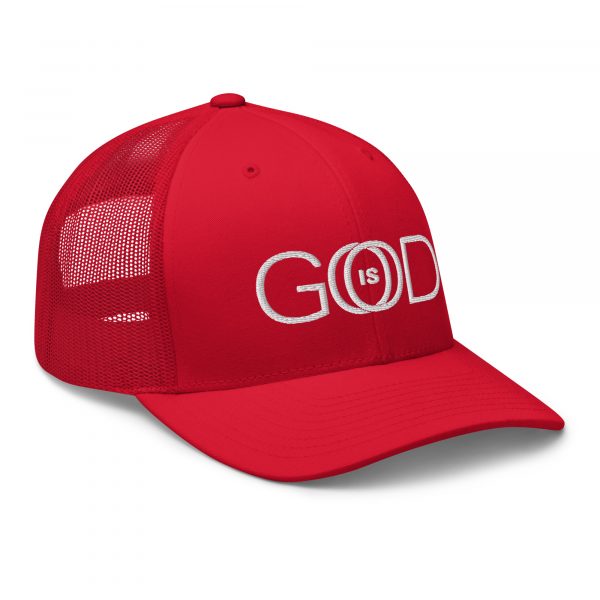 God is Good retro-trucker-hat-red-right-front