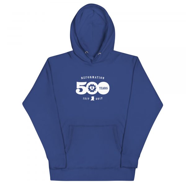 Reformation 500 Year Anniversary unisex-premium-hoodie-team-royal-front