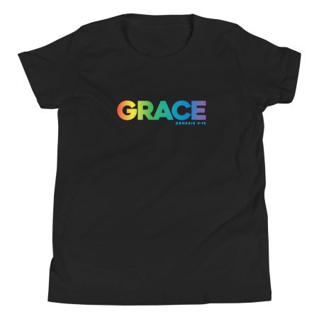 Grace Rainbow youth-staple-tee-black-front