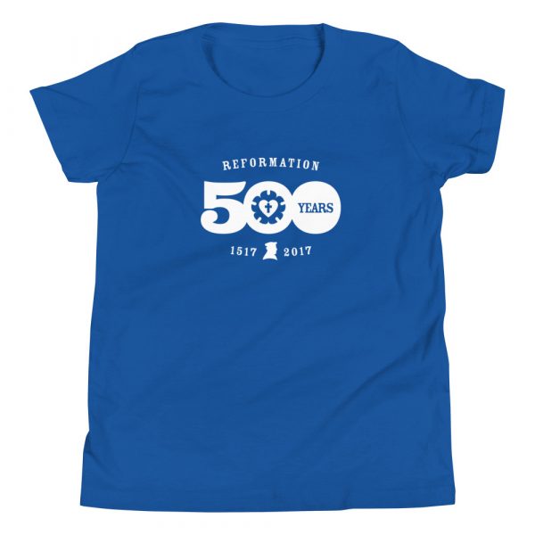 Reformation 500 Year Anniversary youth-staple-tee-true-royal-front