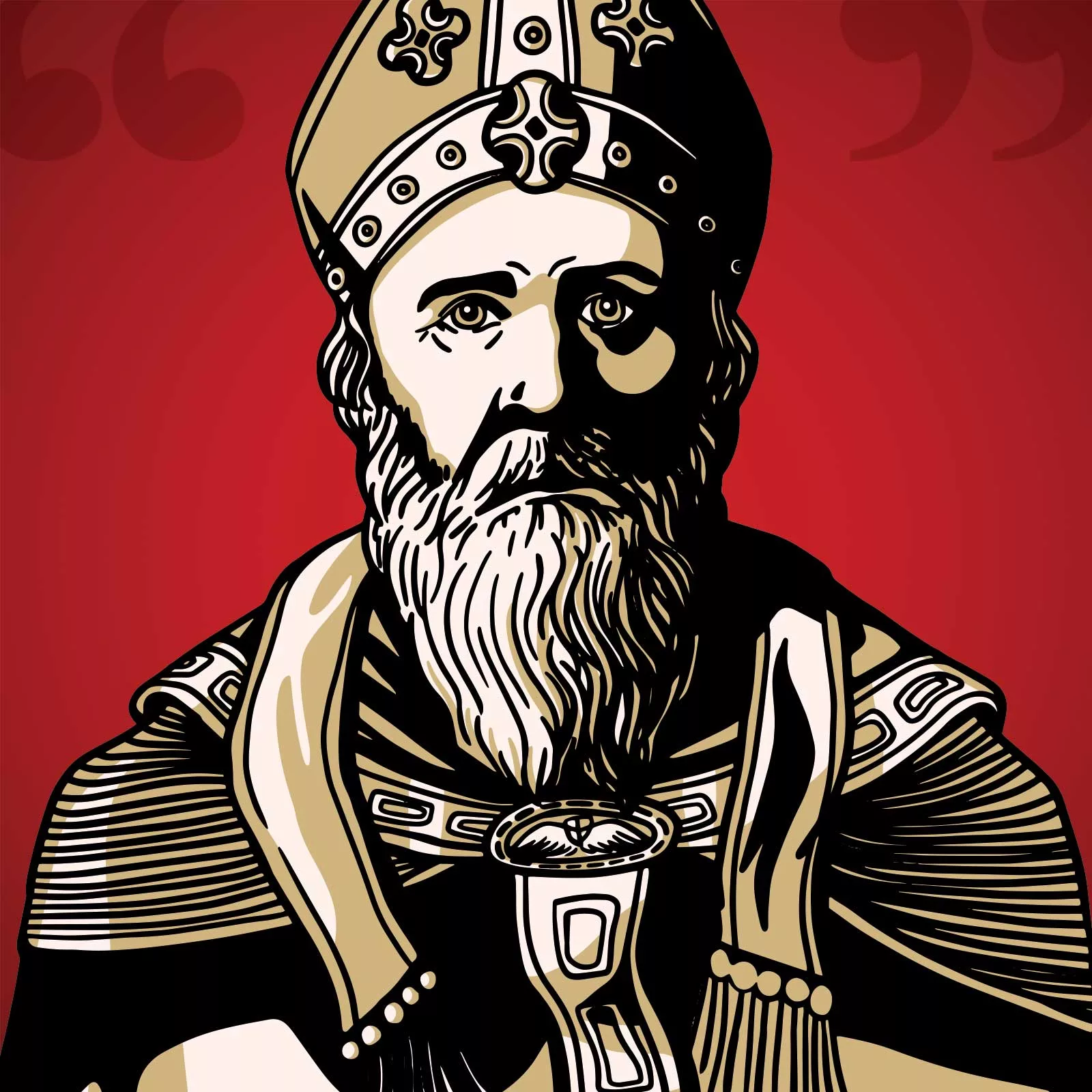Saint Augustine Portrait Illustration