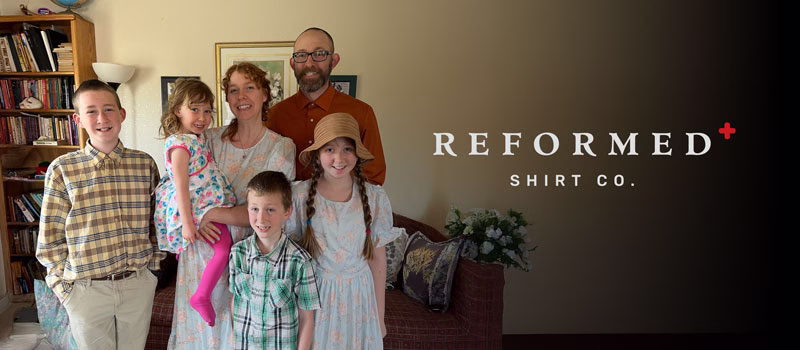 Reformed Shirt Co Logo with Piazza Family for About Page Cover