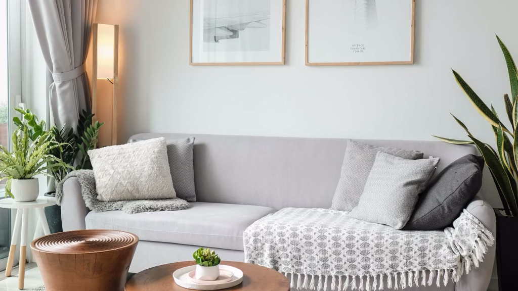 Home Accessories Couch with Framed Wall Art Cover