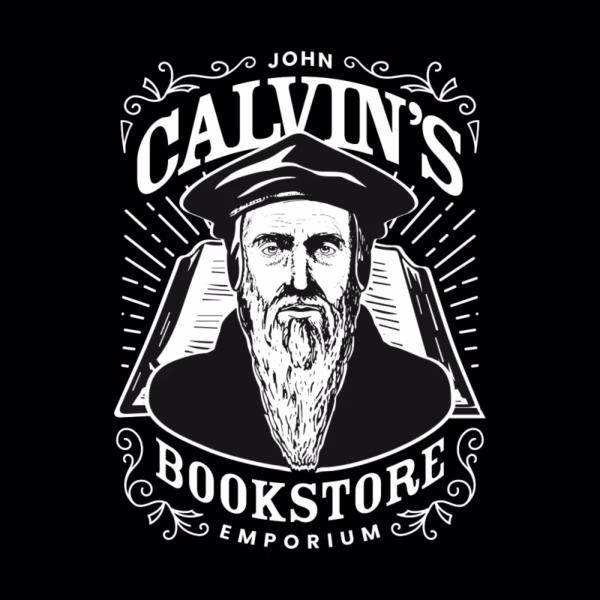 john calvins bookstore emporium vintage logo reformed shirt co